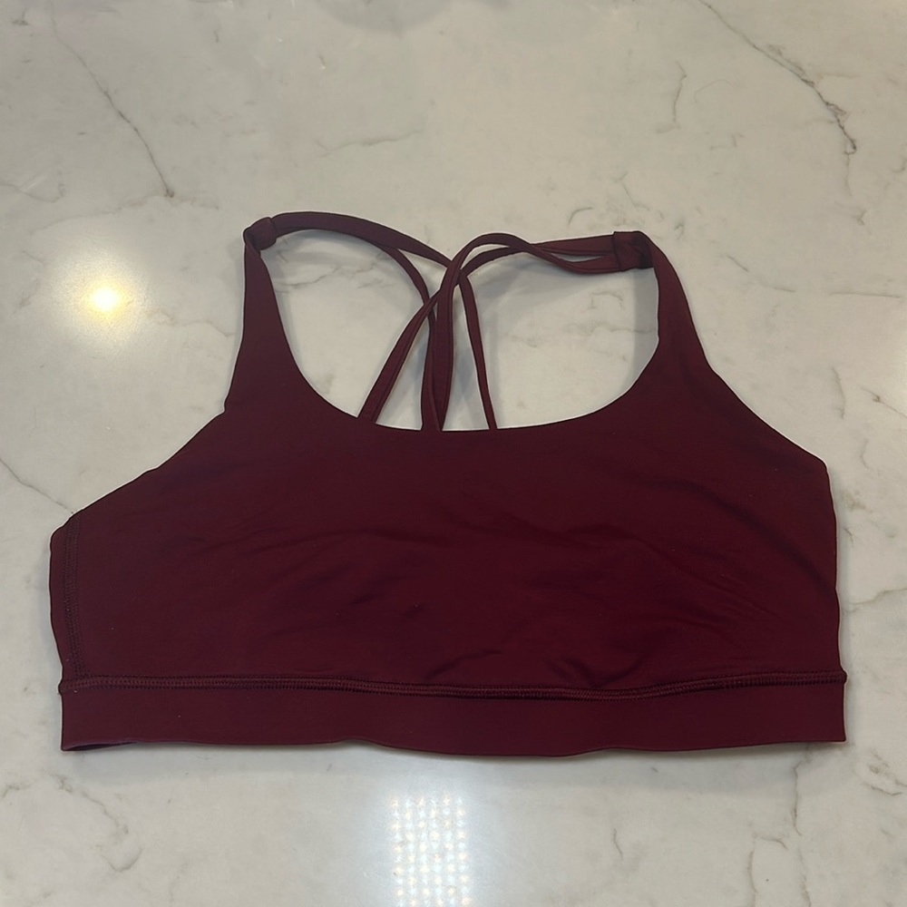 Women’s Lululemon Energy Bra Size 10 Maroon